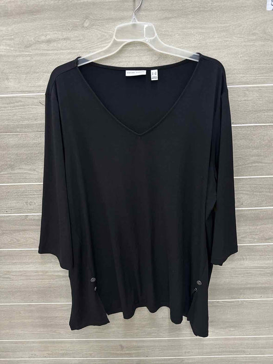 Susan Graver Size 3X Black Plus Shirt