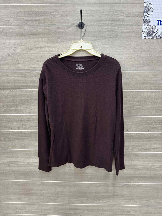 Time & Tru Size L Brown Womens Shirt