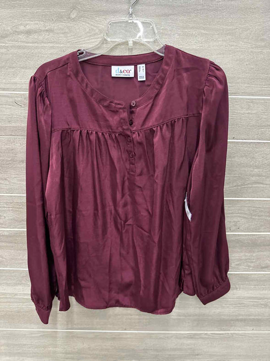 D & Co Size M/L Burgundy Womens Shirt
