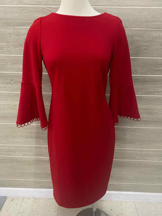 Calvin Klein Red Womens Size 4 Dress