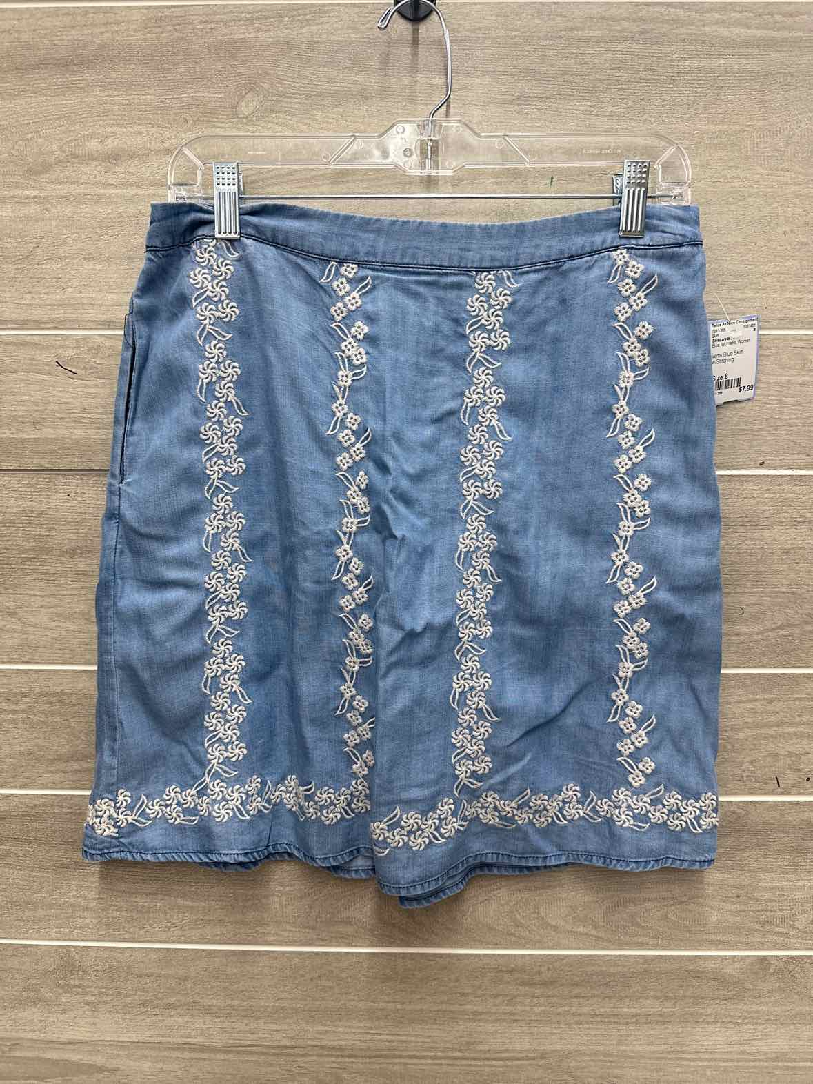Skies are Blue Size 8 Blue Womens Skirt