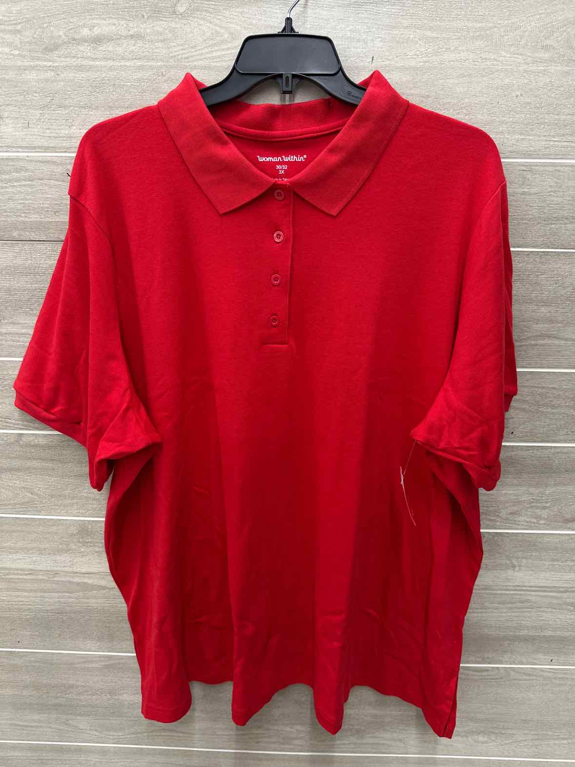 Woman Within Size 30/32 Red Plus Shirt