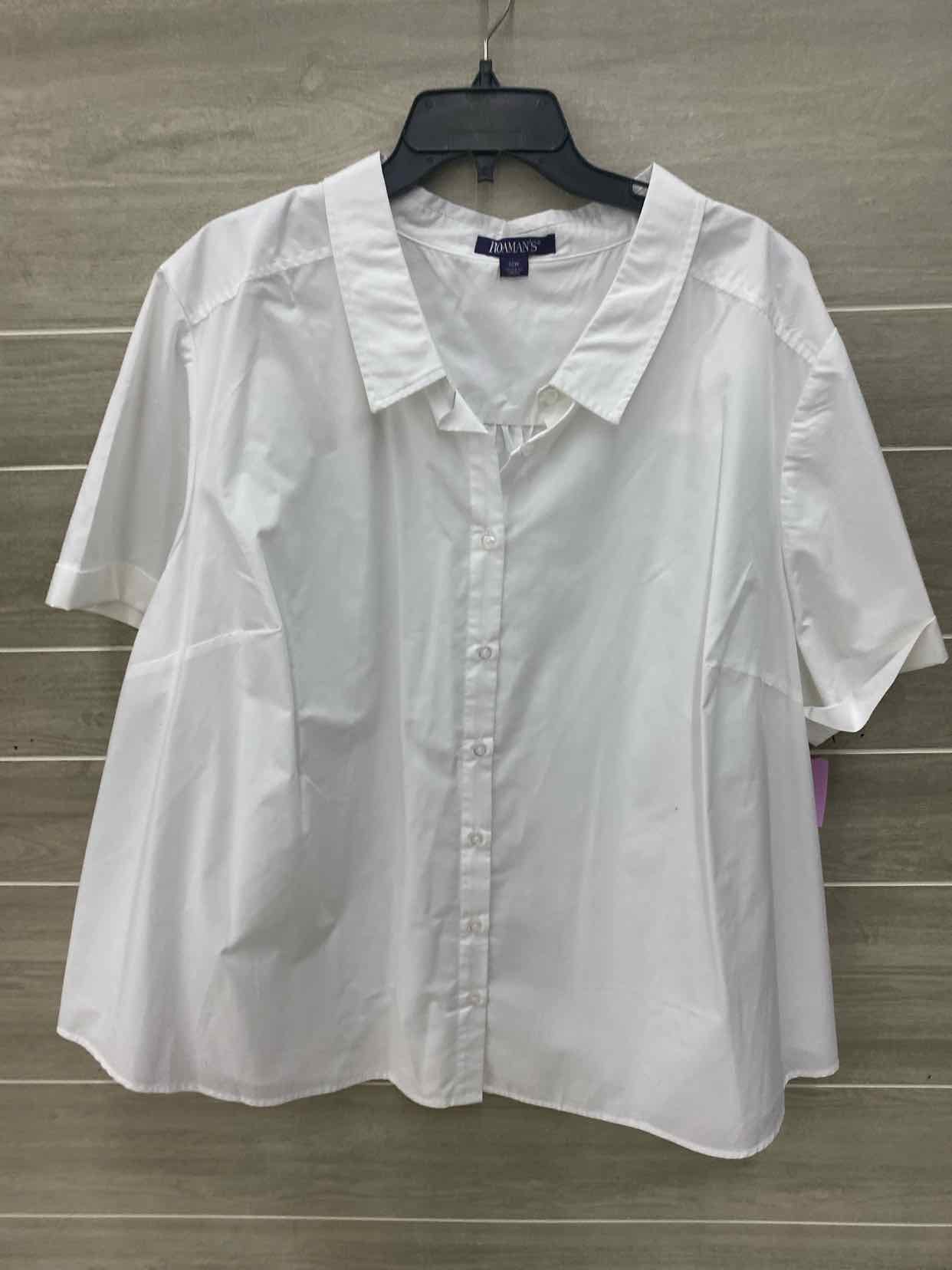 Roamans White Womens Size 4X Shirt