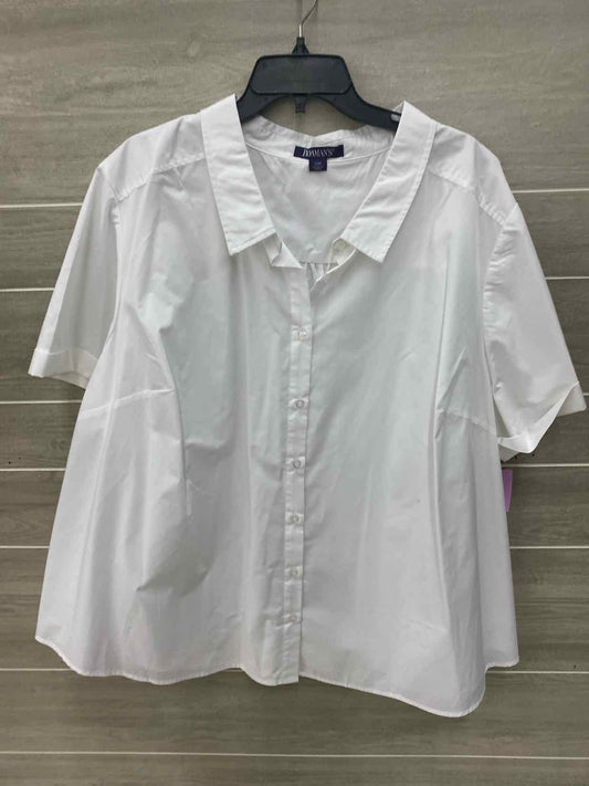 Roamans White Womens Size 4X Shirt
