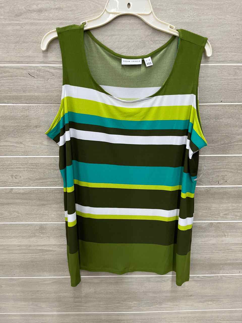 Susan Graver Size 16/18 Olive Plus Tank Top