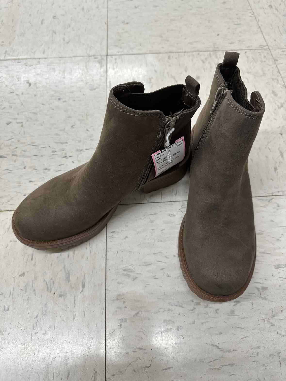 Sun + Stone US Shoe Size 5 Olive Womens Boots