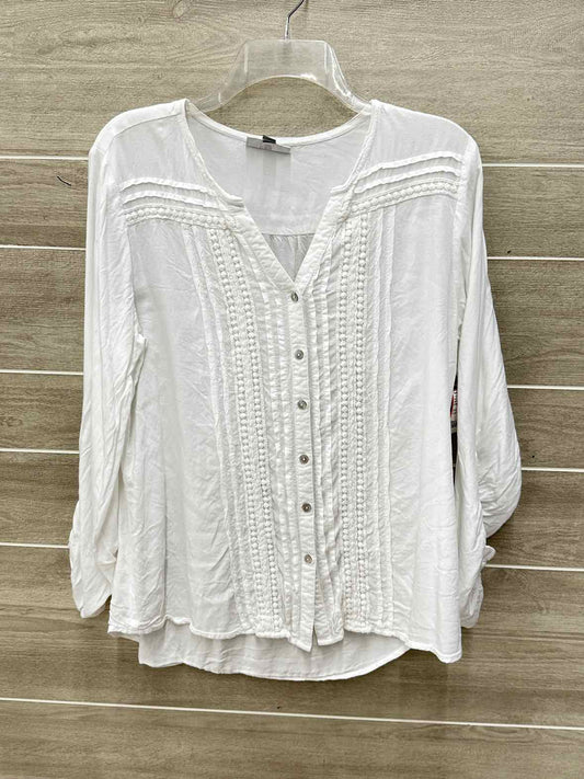 JM Collection White Womens Size L/P Shirt