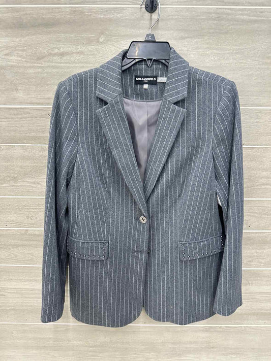 Karl Lagerfeld Gray Womens Women Size 12 Blazer