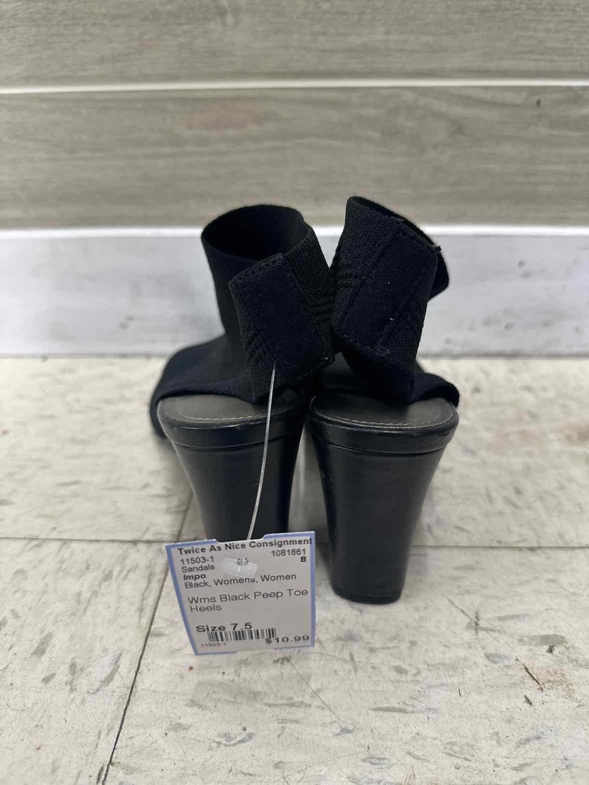 Impo US Shoe Size 7.5 Black Womens Sandals