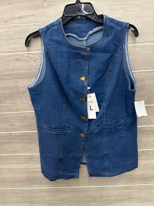 Size L Blue Womens Vest