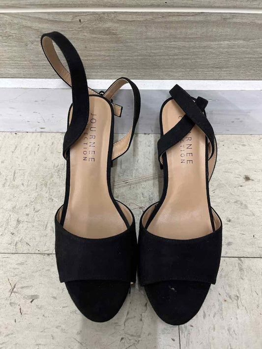 Journee US Shoe Size 8 Black Womens Sandals