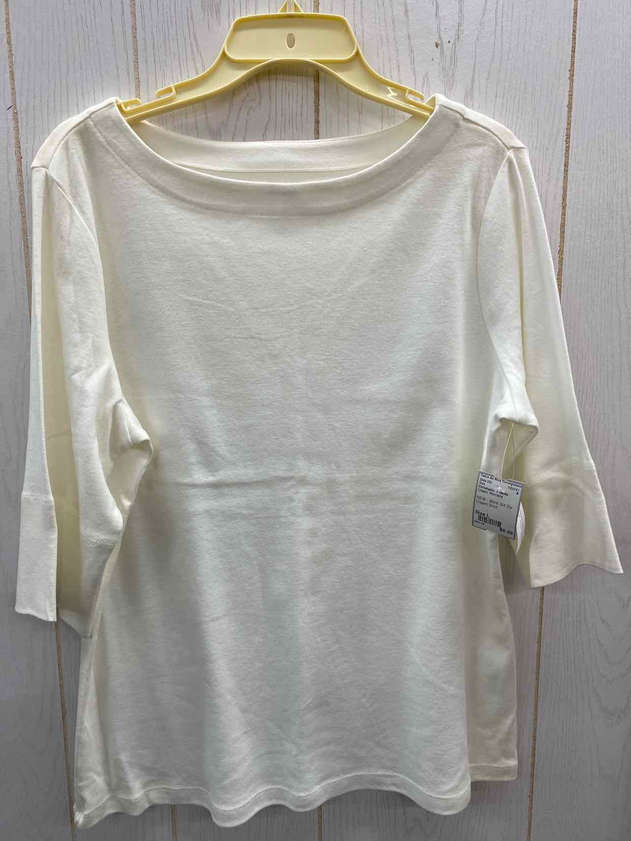 Christopher & Banks Cream Womens Size L Shirt