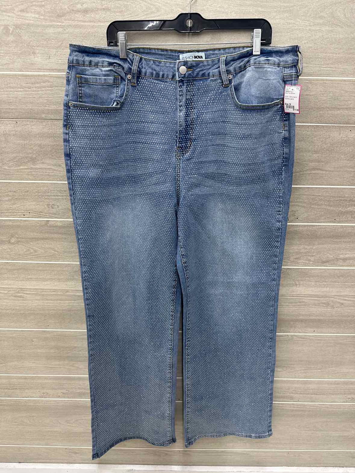 Fashion Nova Size 18 Blue Plus Jeans