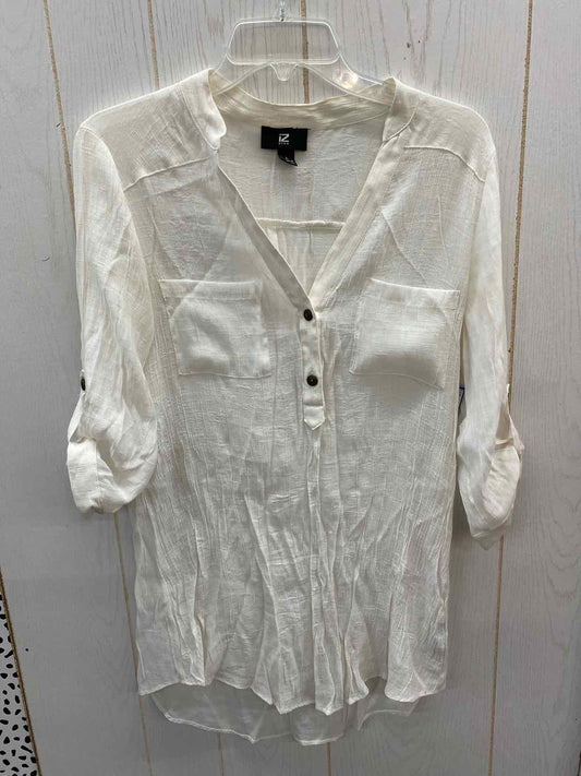 IZ Byer White Womens Size L Shirt