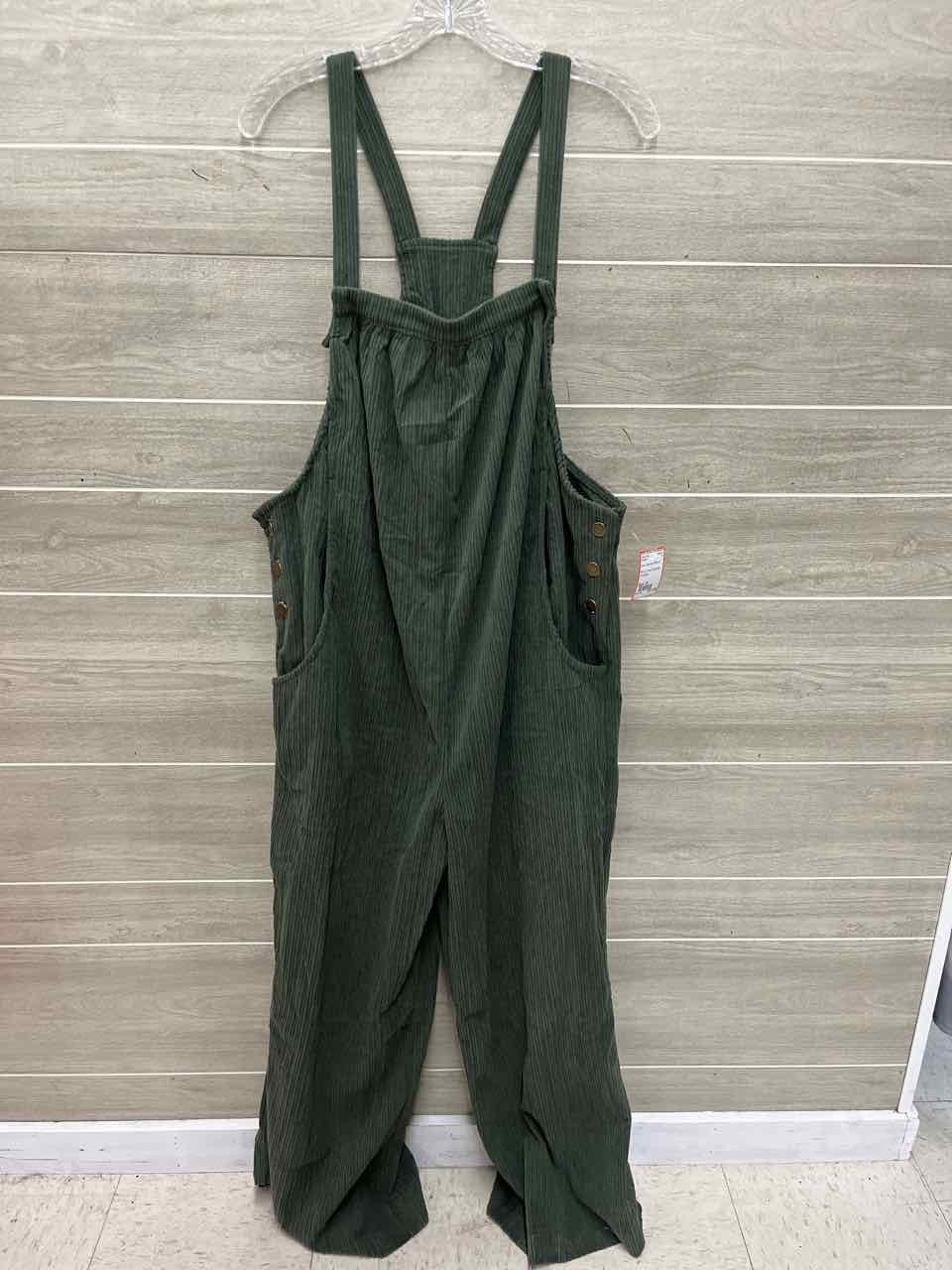 Size 1X Olive Womens Overalls