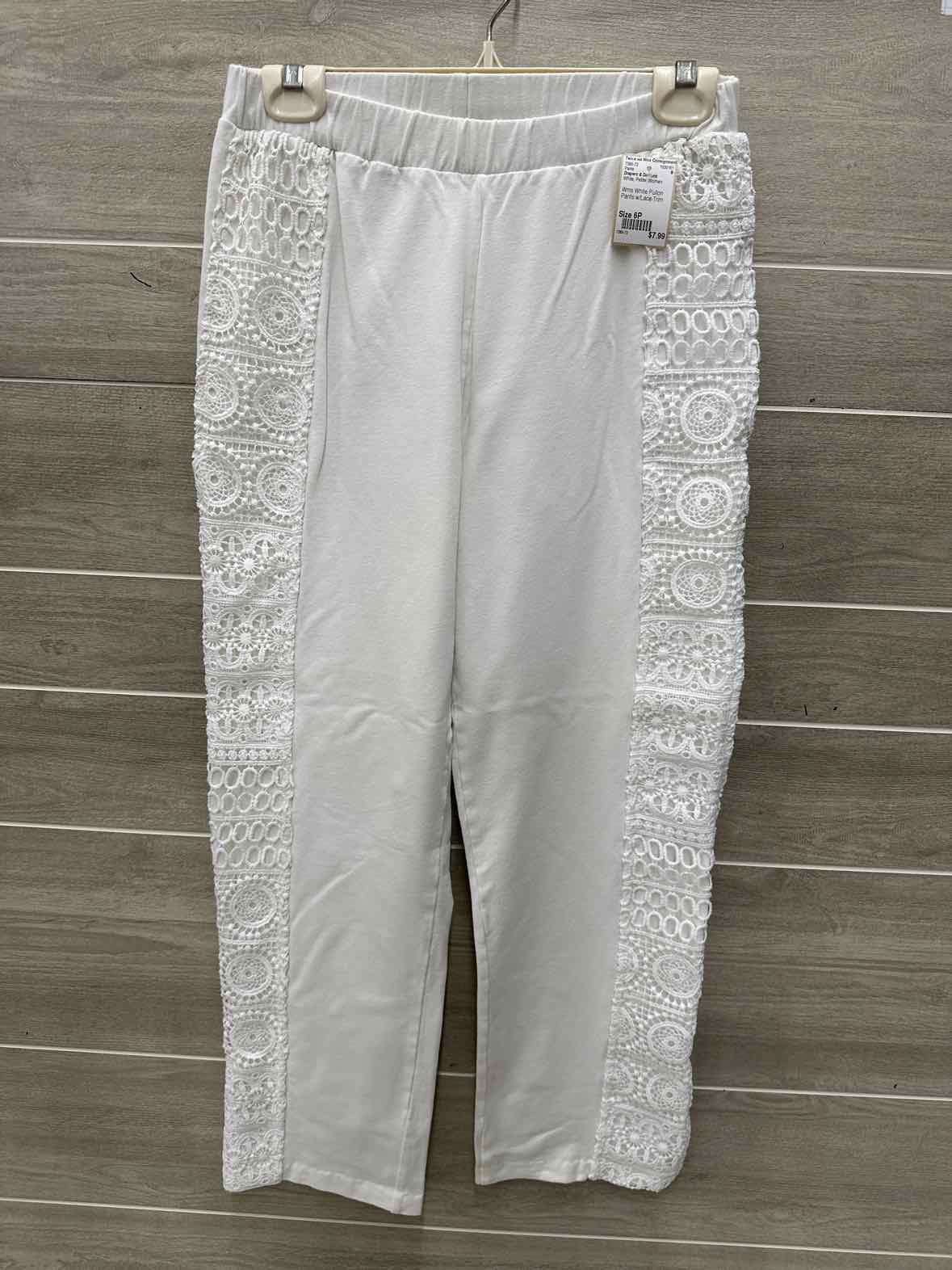 Drapers & Damons Size 6P White Petite Pants
