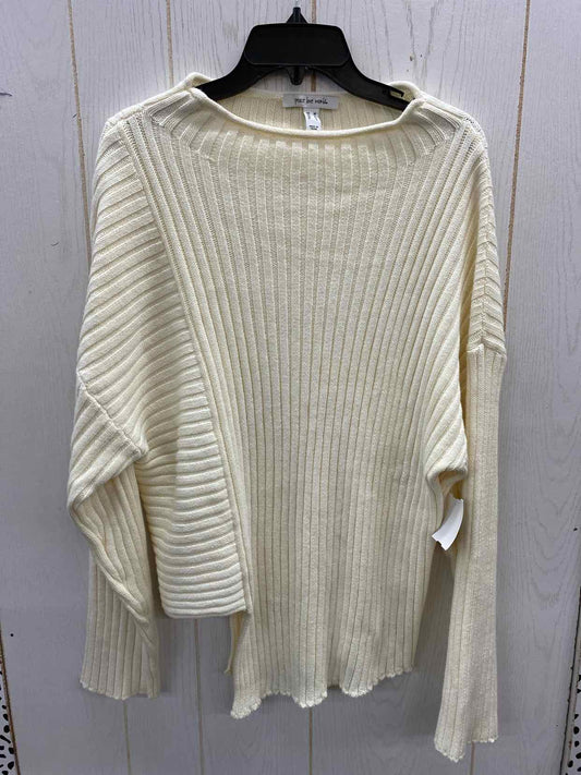 Peace Love World Cream Womens Size M Sweater