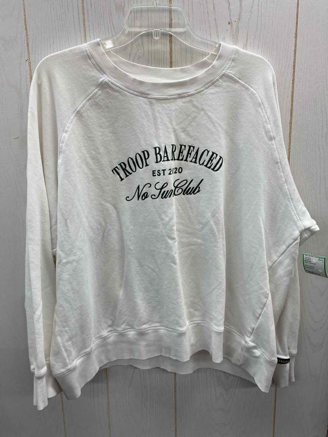 Barefaced White Womens Size XL Sweatshirt