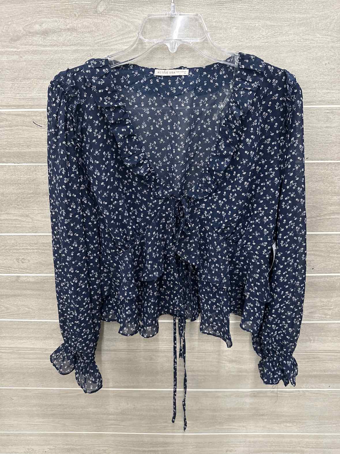 Active USA Navy Womens Women Size 1X Shirt