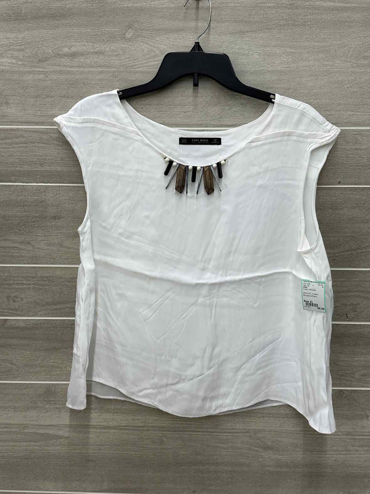 ZARA Cream Womens Size XL Tank Top