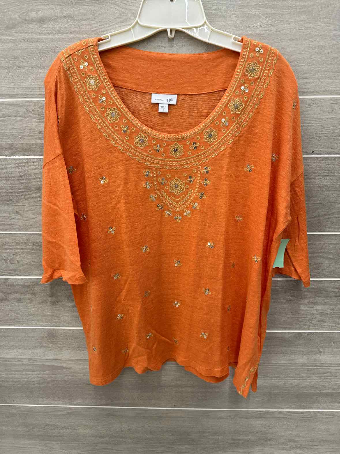 J Jill Orange Womens Size Small Shirt
