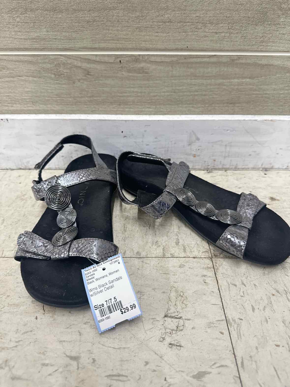 Vionic US Shoe Size 7/7.5 Black Womens Sandals