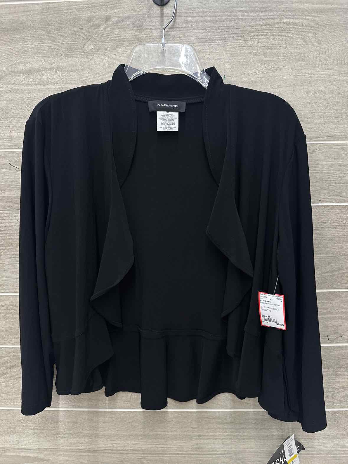 R&M Richards Size M Black Womens Shirt