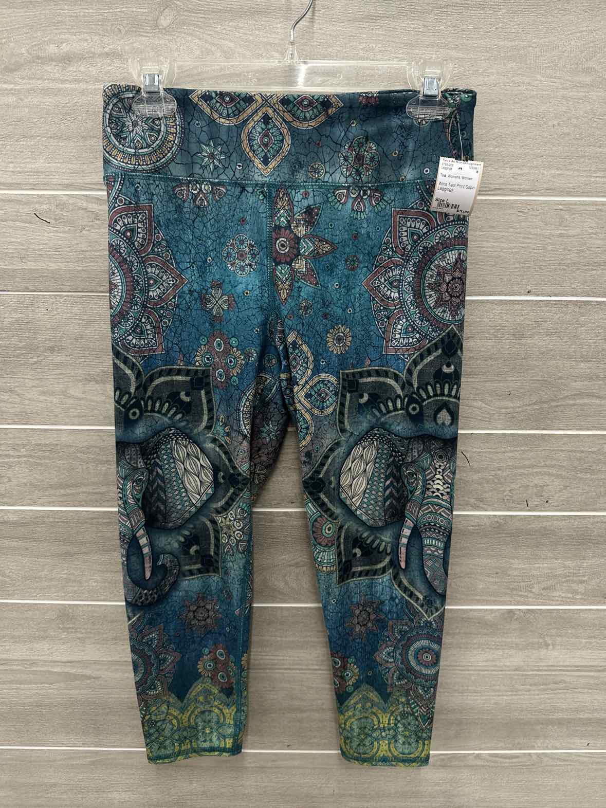 Size L Teal Womens Leggings