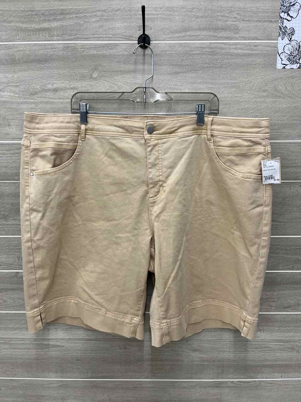Tribal Size 24W Tan Plus Shorts