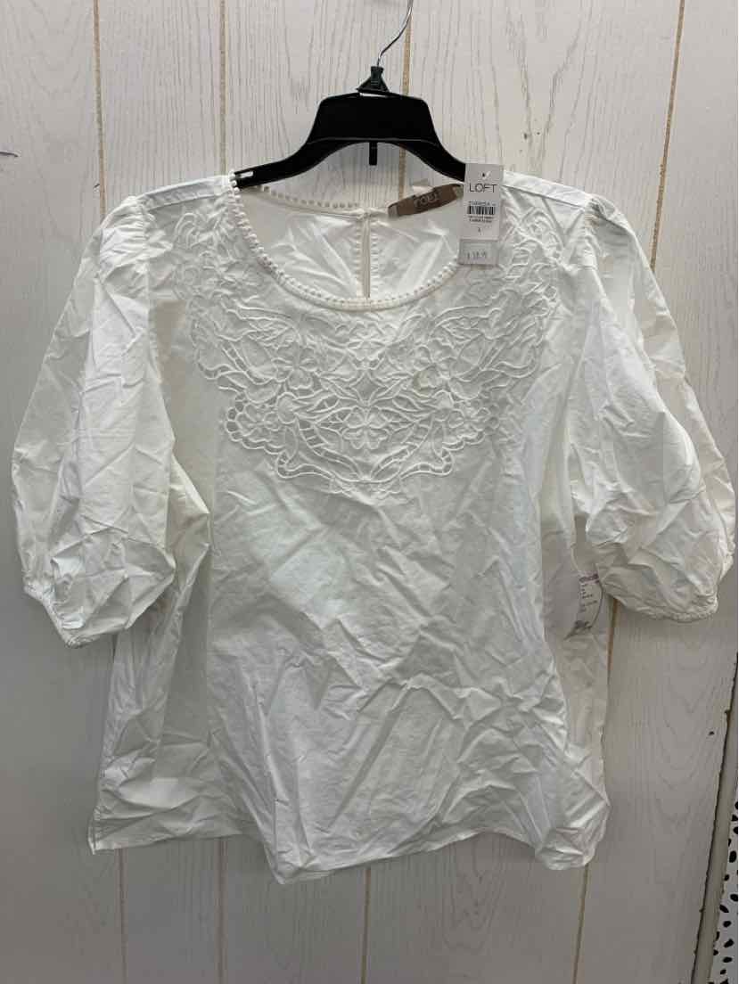 LOFT White Womens Size L Shirt