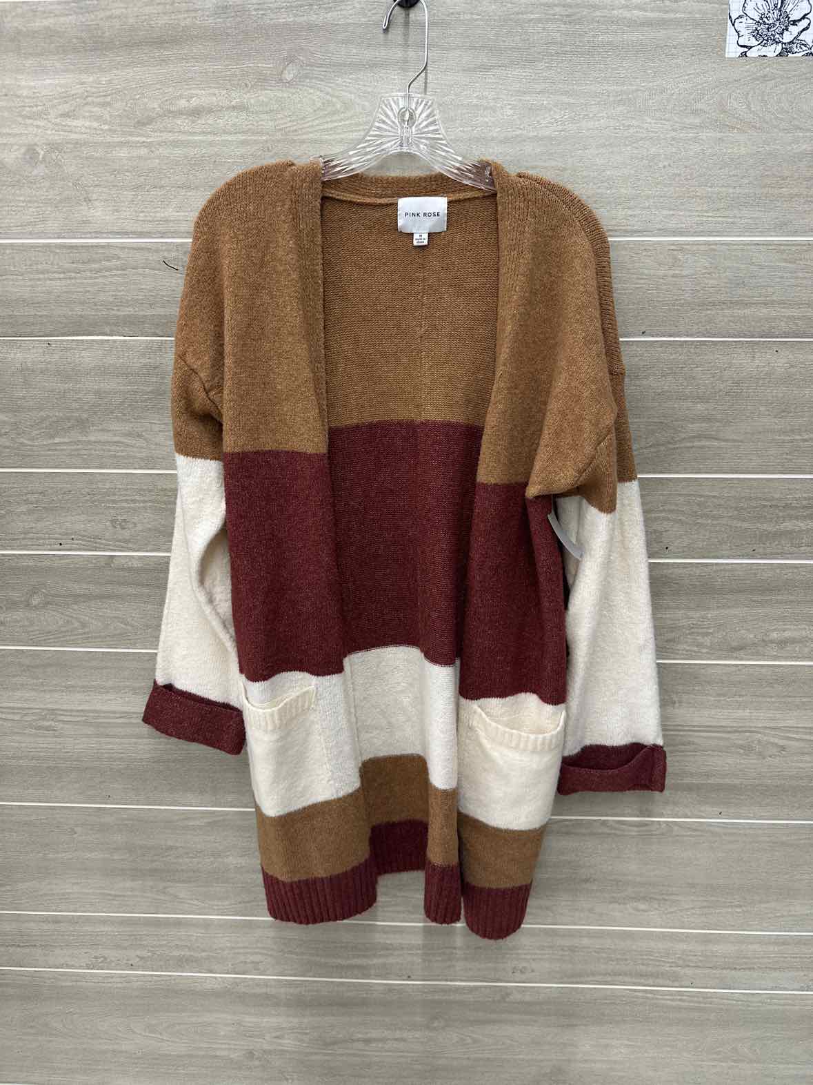 Pink Rose Tan Womens Women Size M Sweater