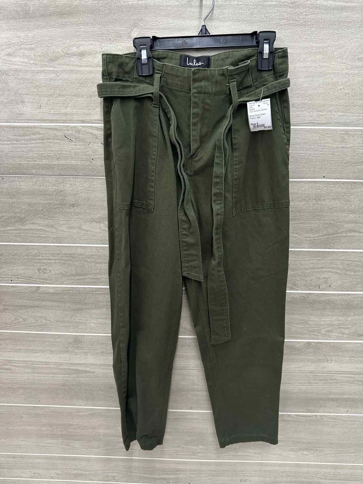 LULU'S Size 6 Olive Womens Pants