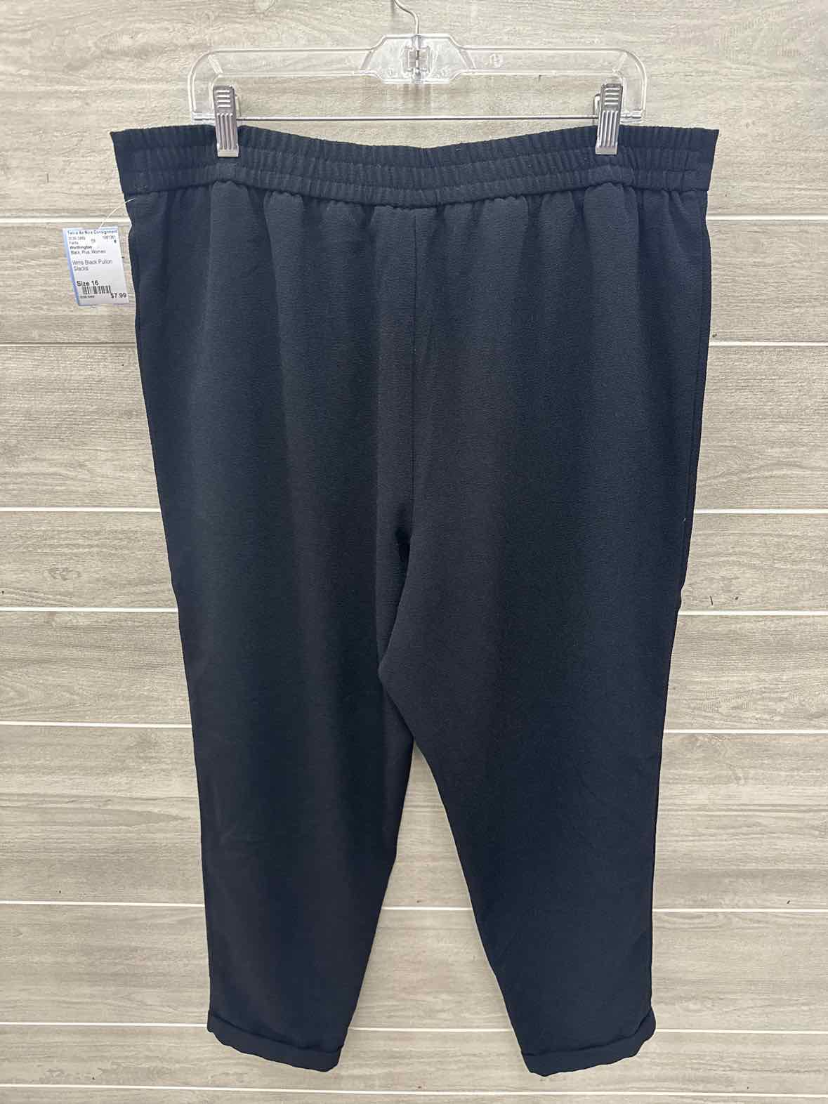 Worthington Size 16 Black Plus Pants