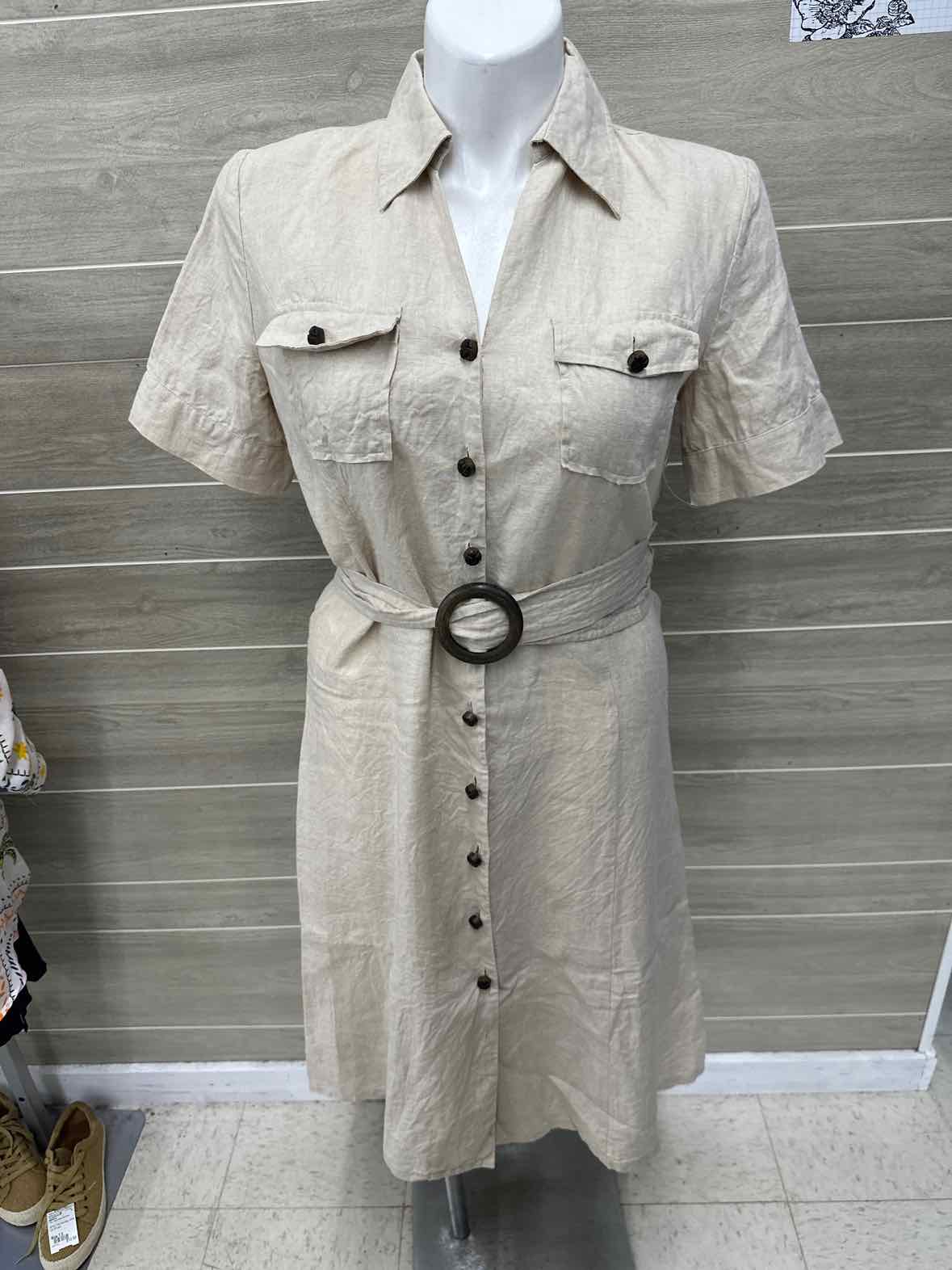Charter Club Size 12 Beige Womens Dress