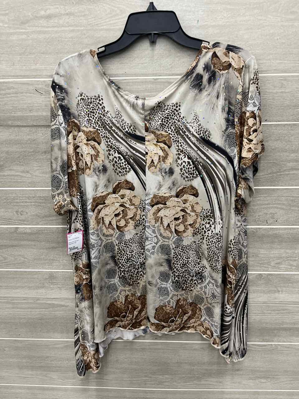 Size 2X Brown Plus Shirt