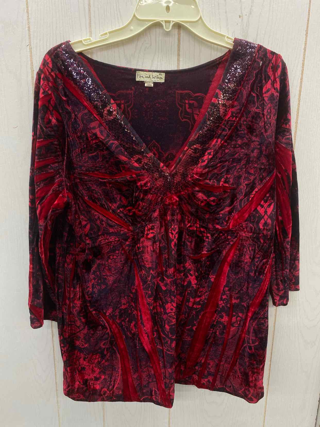 Live and Let Live Red Womens Size XL Shirt