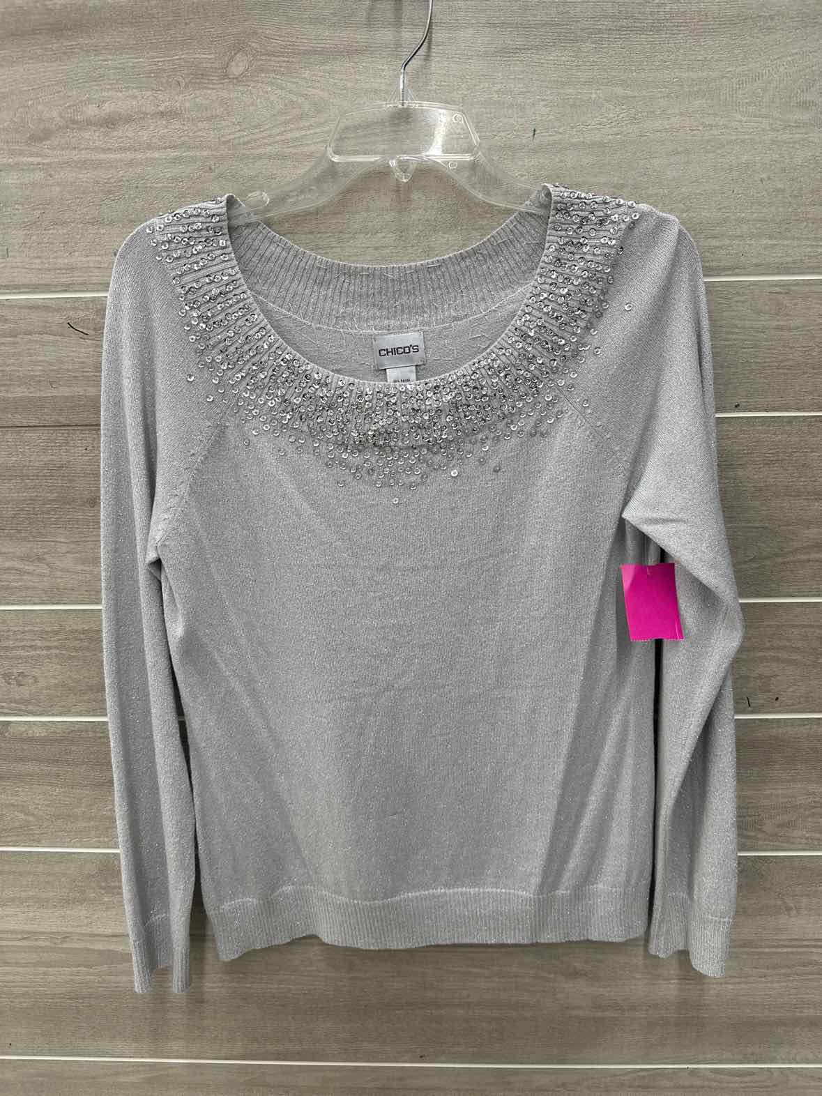 Chico's Size S Silver Womens Shirt
