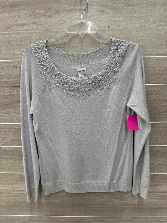Chico's Size S Silver Womens Shirt