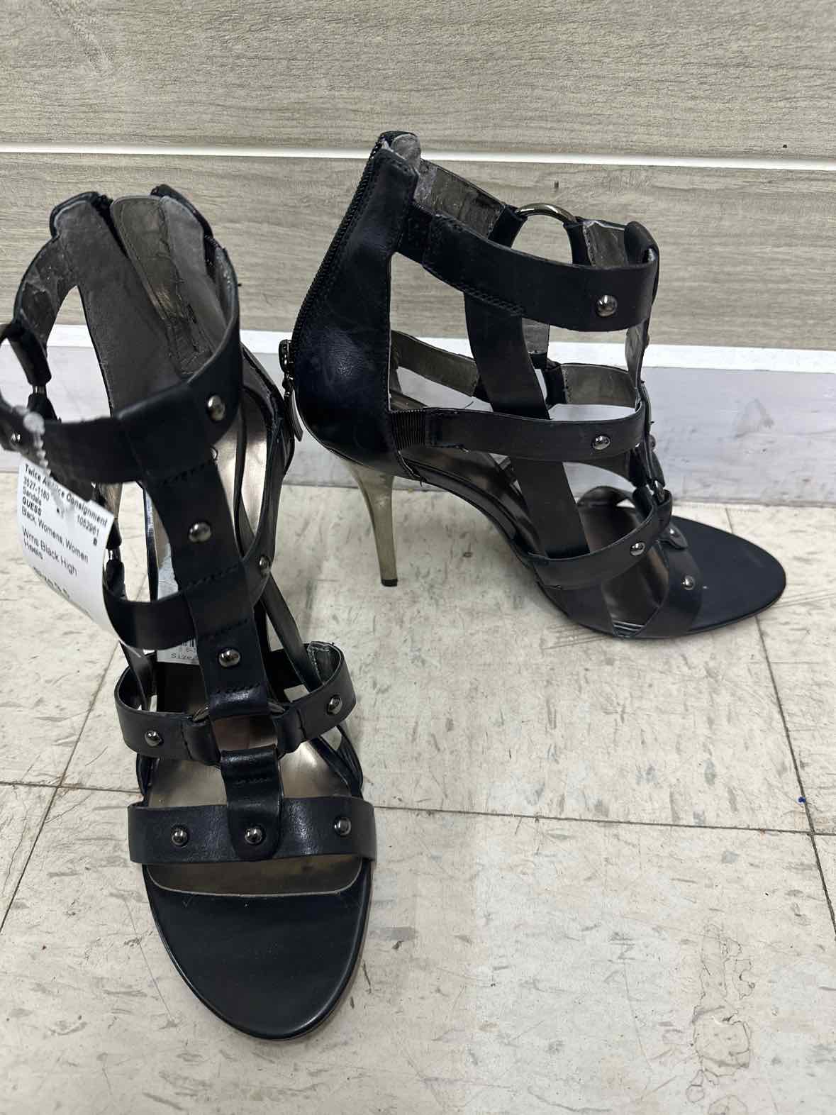 GUESS US Shoe Size 9.5 Black Womens Sandals
