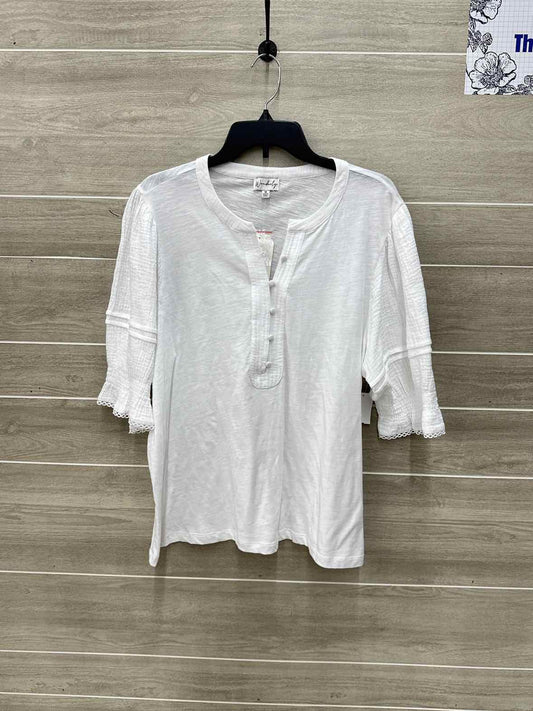 Wonderly White Womens Women Size 1X Shirt