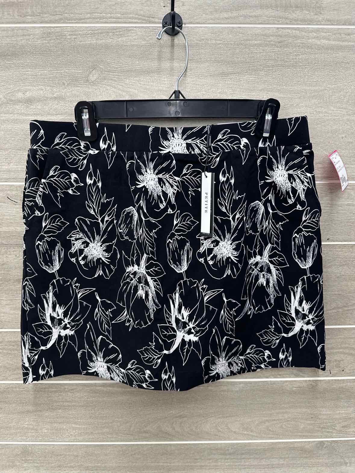 Tahari Size L/P Black Petite Skirt