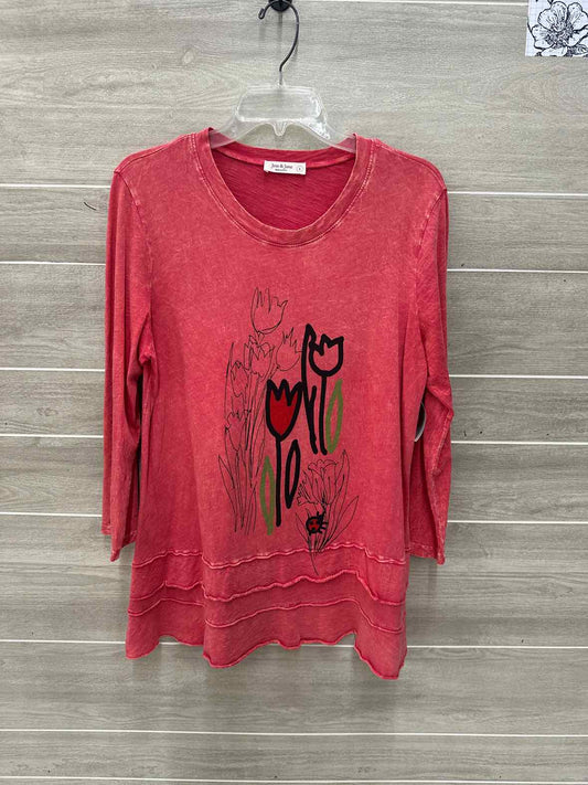 Jess & Jane Red Womens Women Size L Shirt
