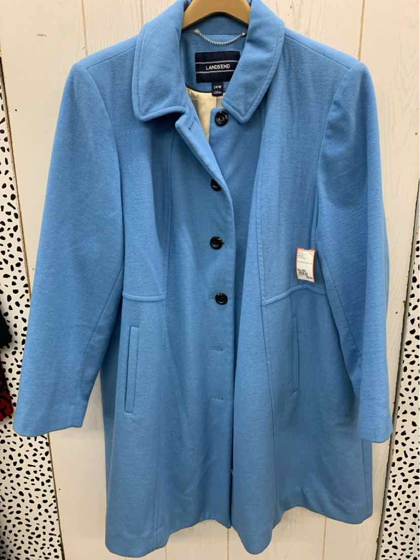 Lands End Blue Womens Size 24W Jacket (Outdoor)