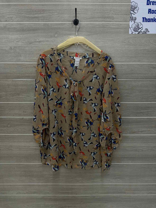 Monroe & Main Size 2 Tan Plus Shirt