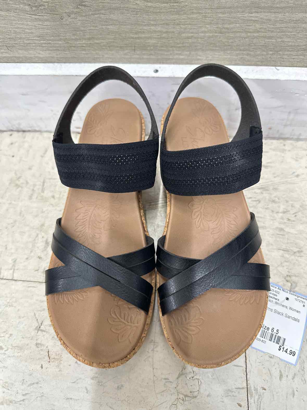 Skechers US Shoe Size 6.5 Black Womens Sandals