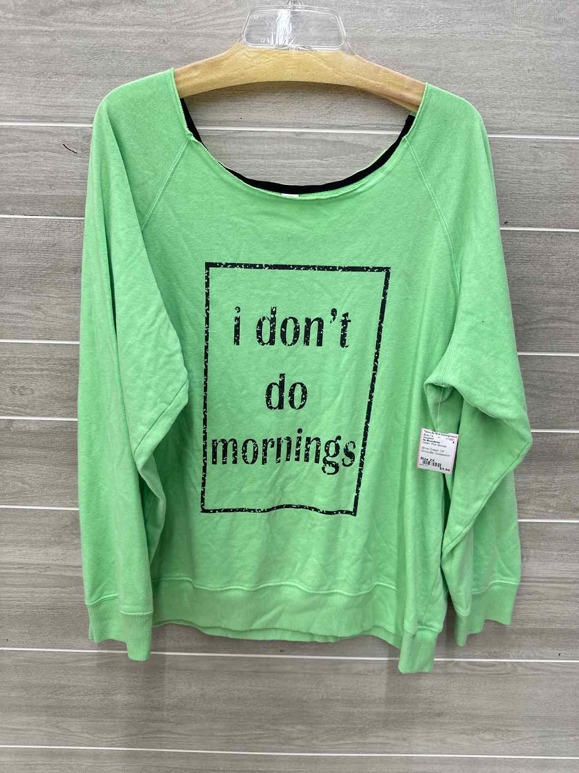 No Boundaries Size 2X Green Plus Sweatshirt