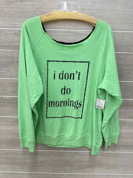 No Boundaries Size 2X Green Plus Sweatshirt