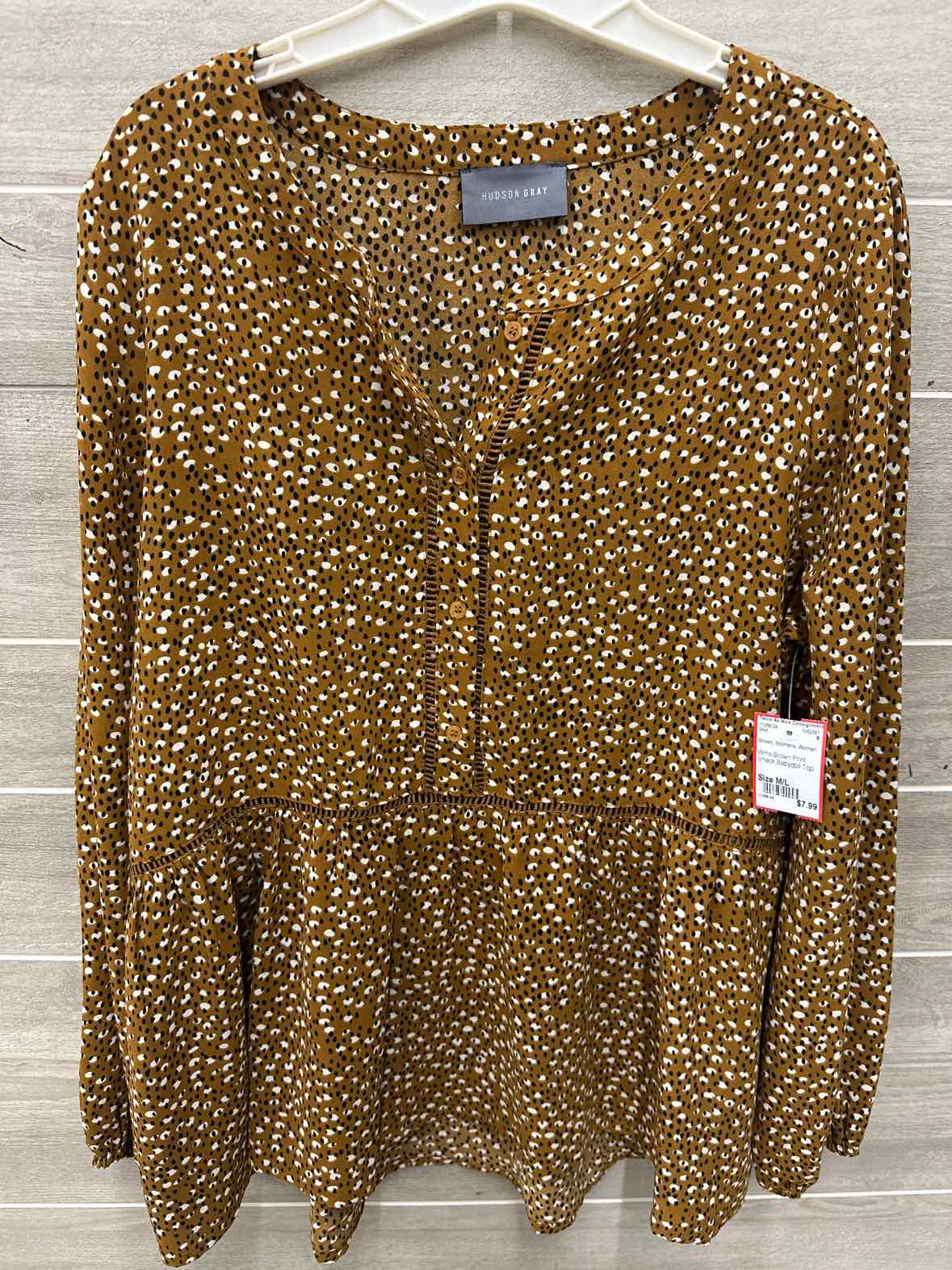 Size M/L Brown Womens Shirt