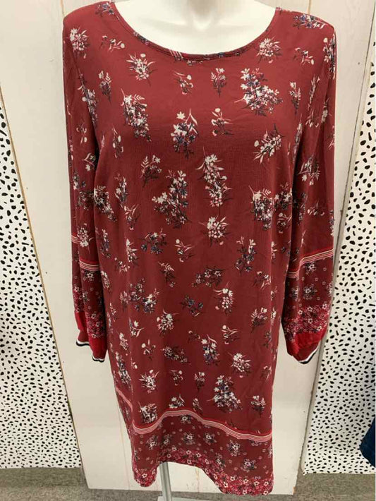 Maurices Burgundy Womens Size 18 Dress