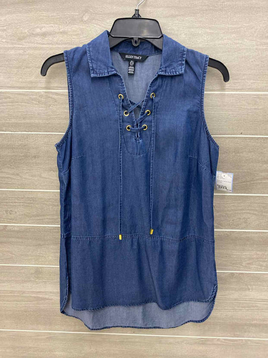 Ellen Tracy Blue Womens Size Small Tank Top